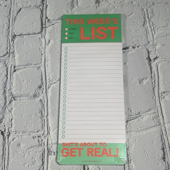 Weekly List Notepad Shit’s About to Get Real Novelty Notepad NEW 50 sheets - Picture 2 of 7